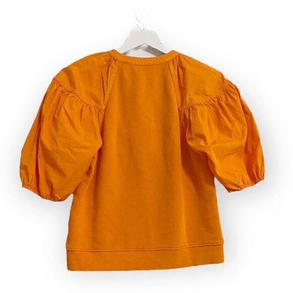 Ulla Johnson James bell-sleeve cotton top in marigold, Size S, New with tag - Picture 4 of 14